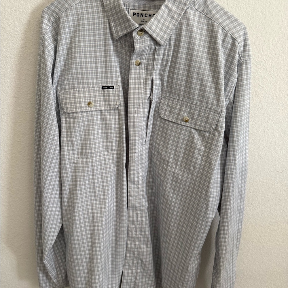 Poncho Gray Plaid Men's Casual Shirt